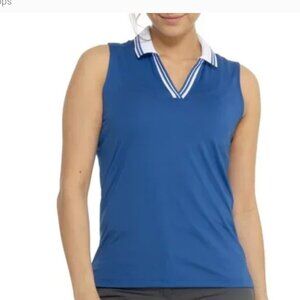 Tommy Bahama Collar V-Neck Logo Tank Top